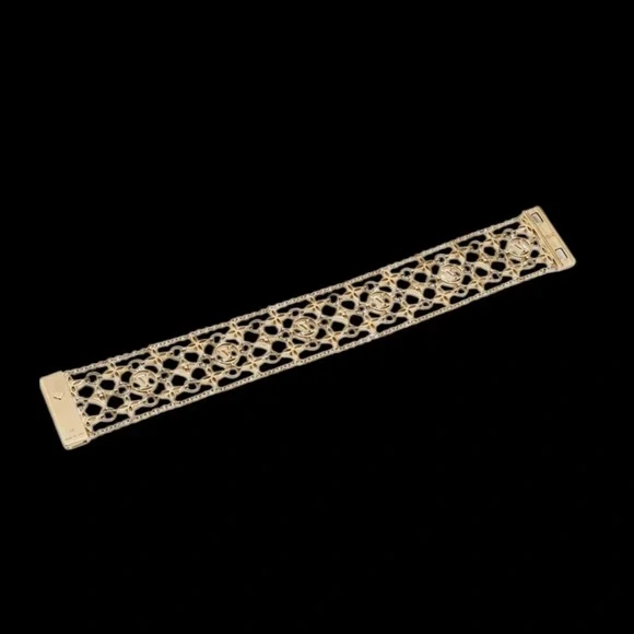 LOUIS VUITTON Logo Gold Brassle Filigram Bracelet - Picture 2 of 2
